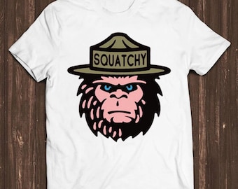 Squatchy Sasquatch  Camping Bigfoot National Park Funny Meme Gift Tee Gamer Cult Movie Music  T Shirt C703
