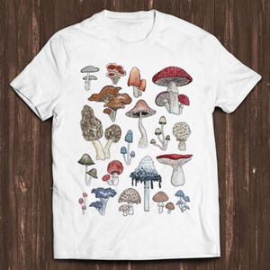Wild Mushroom T Shirt British Wild Mushrooms Cool Gift Tee C394