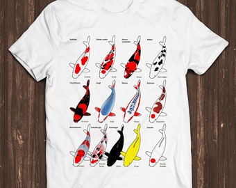 Koi Fish Breed Family Name List Carp Meme Unisex Retro Gamer Cult Movie Music Top Cool Gift Tee T Shirt C1021