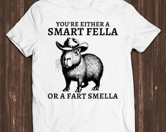 Capybara Smart Fella Or Fart Smella Best Seller Funny Gift Tee T Shirt C1898