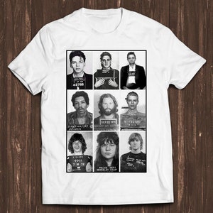 Celebrities Mugshot Rock Stars Music Gift Funny Tee Style Unisex Gamer Cult Movie Music T Shirt C506