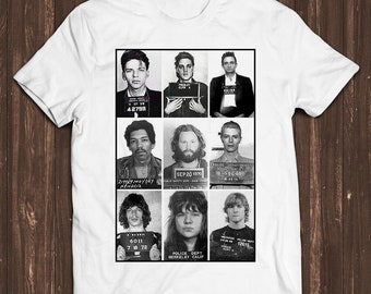 Celebrità Mugshot Rock Stars Music Gift Divertente Tee Style Unisex Gamer Cult Movie Music T Shirt C506