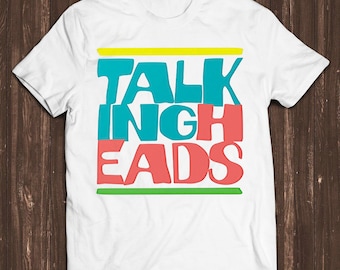 Talking Heads Retro 80s Typography Design  Music Band Punk 80s Japanese Meme Gift Tee Style Gamer Cult Movie Music T Shirt C4072