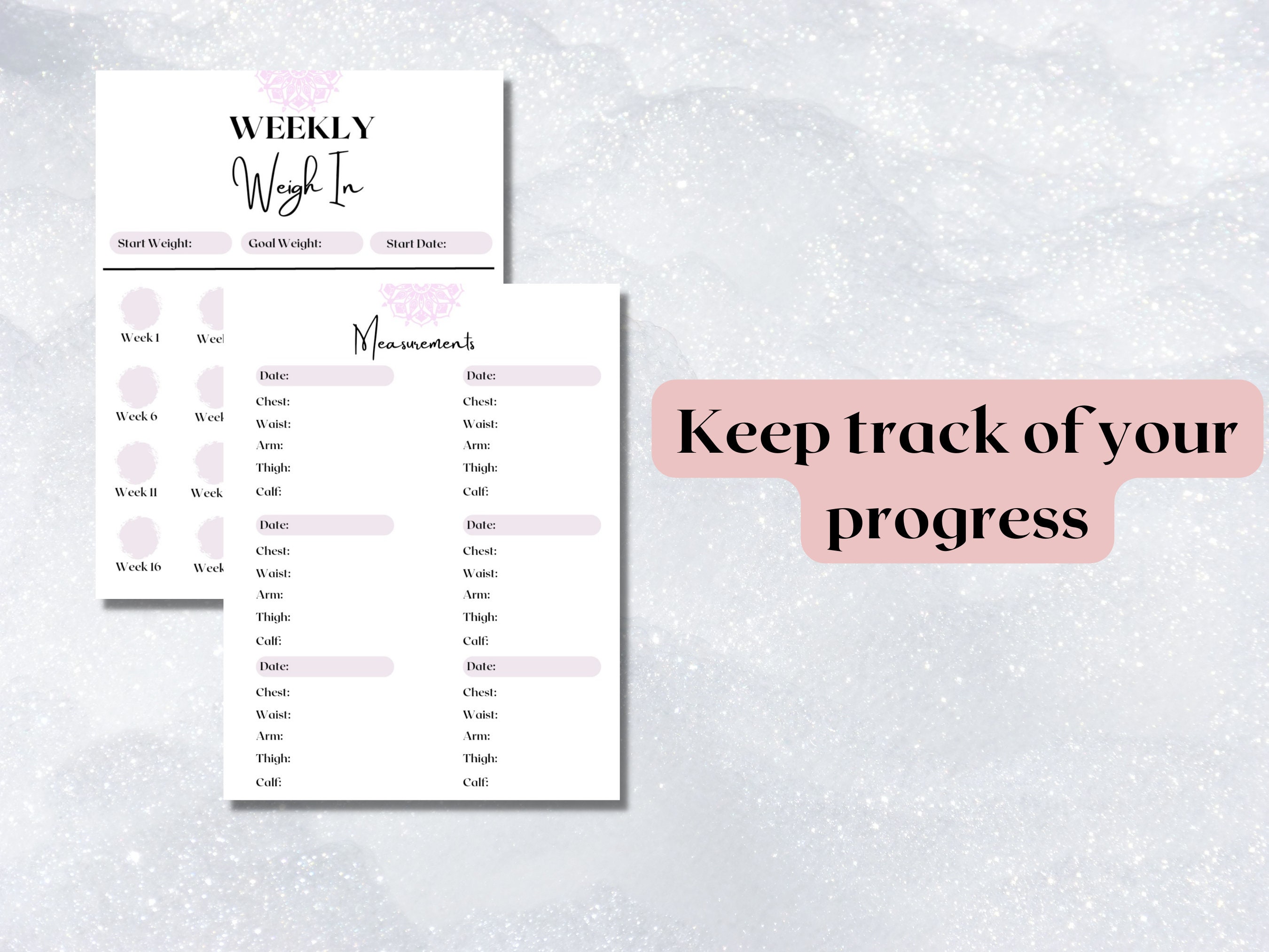 Printable Weight Loss Tracker, Macros, Calories, Keto, Weekly Weigh In ...