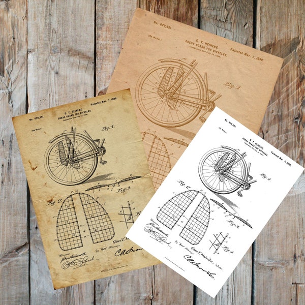 Bicycle Patent Print, Vintage Bike Poster Print,Set of 9 Vintage bicycle Decor Instant Download