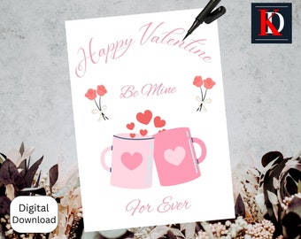 Romantic Valentine's E-Card: Instant Digital Love Note Gift for Him or Her, Downloadable Print, Digital Love Note