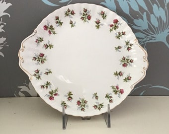 ROYAL ALBERT WINSOME Cake Plate.  Bone China. Made in England.  Pink Roses