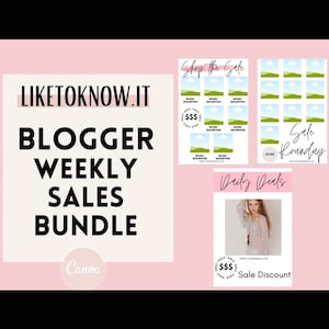 60 Blogger Liketoknow.it WEEKLY SALES Gift Guides Canva Templates Instagram, Pinterest Influencer Customizable Affiliate Blog LTK Templates