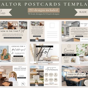Modèle de carte postale immobilière modifiable, modèle Canva, cartes postales d'agent immobilier, courrier immobilier, cartes postales d'agriculture d'agent immobilier, marketing d'agent immobilier