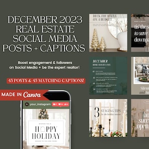 December Real Estate Posts | Real Estate Christmas Marketing | Realtor Holiday Templates | Realtor Social Media Posts | Realtor Marketing