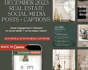 December Real Estate Posts | Real Estate Christmas Marketing | Realtor Holiday Templates | Realtor Social Media Posts | Realtor Marketing
