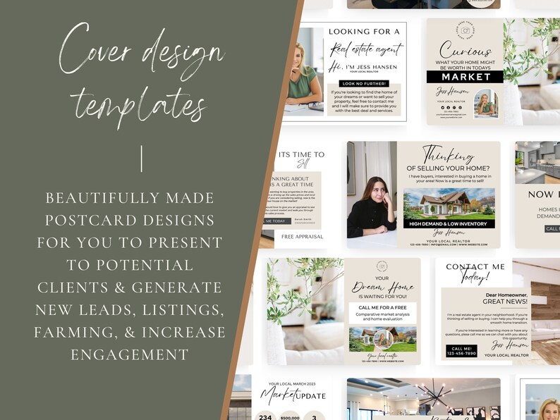 Editable Real Estate Postcard Template, Canva Template, Realtor