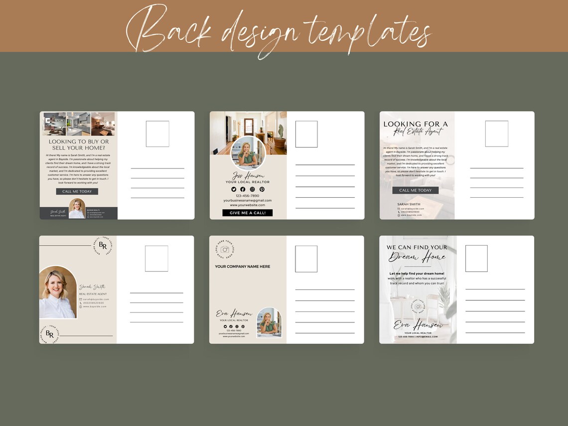 Editable Real Estate Postcard Template, Canva Template, Realtor