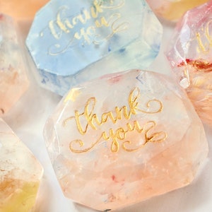 Handmade Custom Gemstone Soap with message | Scented Soap | Party Favors | Wedding Favors | Baby Shower | Bridal Shower|Gift For Guests idea