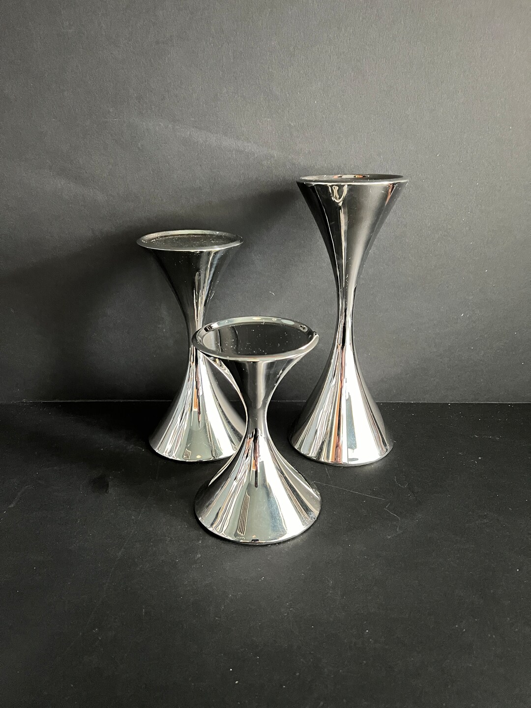 Robert Welch Arden Stainless Steel 18/10 Pillar Candle Holder Set of 3 ...