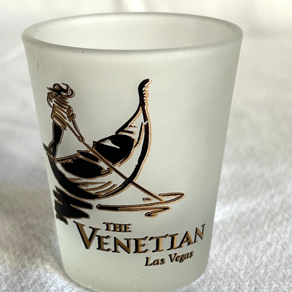 MCM, Las Vegas "The Venetian" shot glass, Barware, Las Vegas memorabilia, Mid Century Shot Glass, Vintage Vegas Souvenir Shot Glass