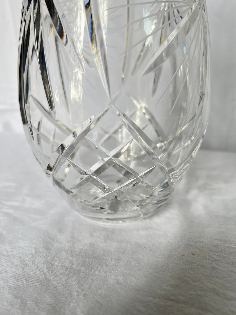Vintage Hand Cut Crystal Vase, Bavarian German Lead Crystal Vase, Hand