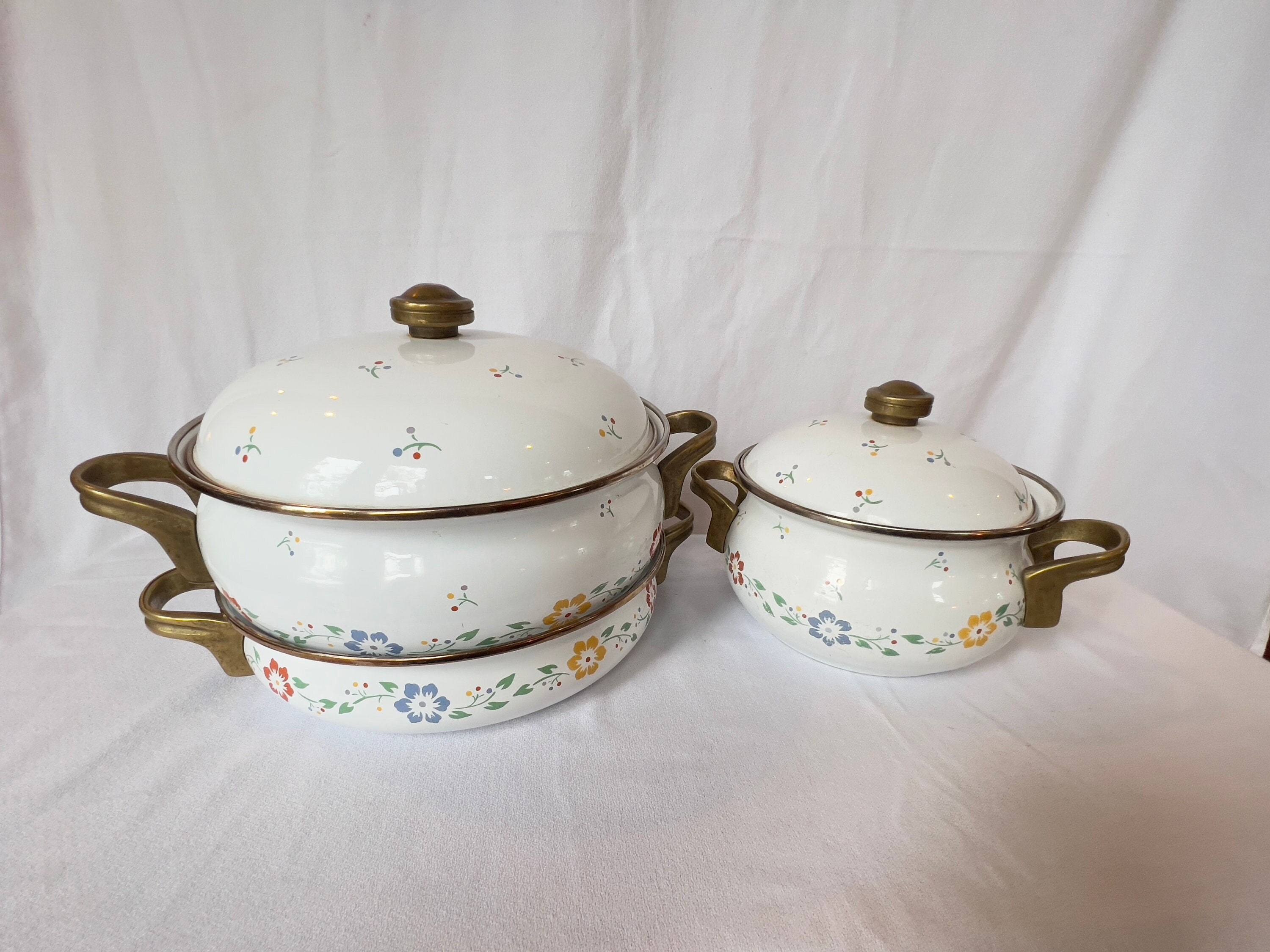 Vintage Enamel Dutch Oven Open House Enamel Dutch Oven Set 