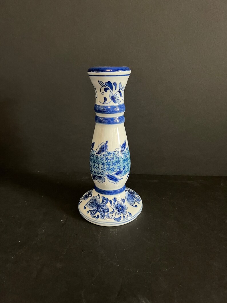 Blue And White Ceramic Candle Holders