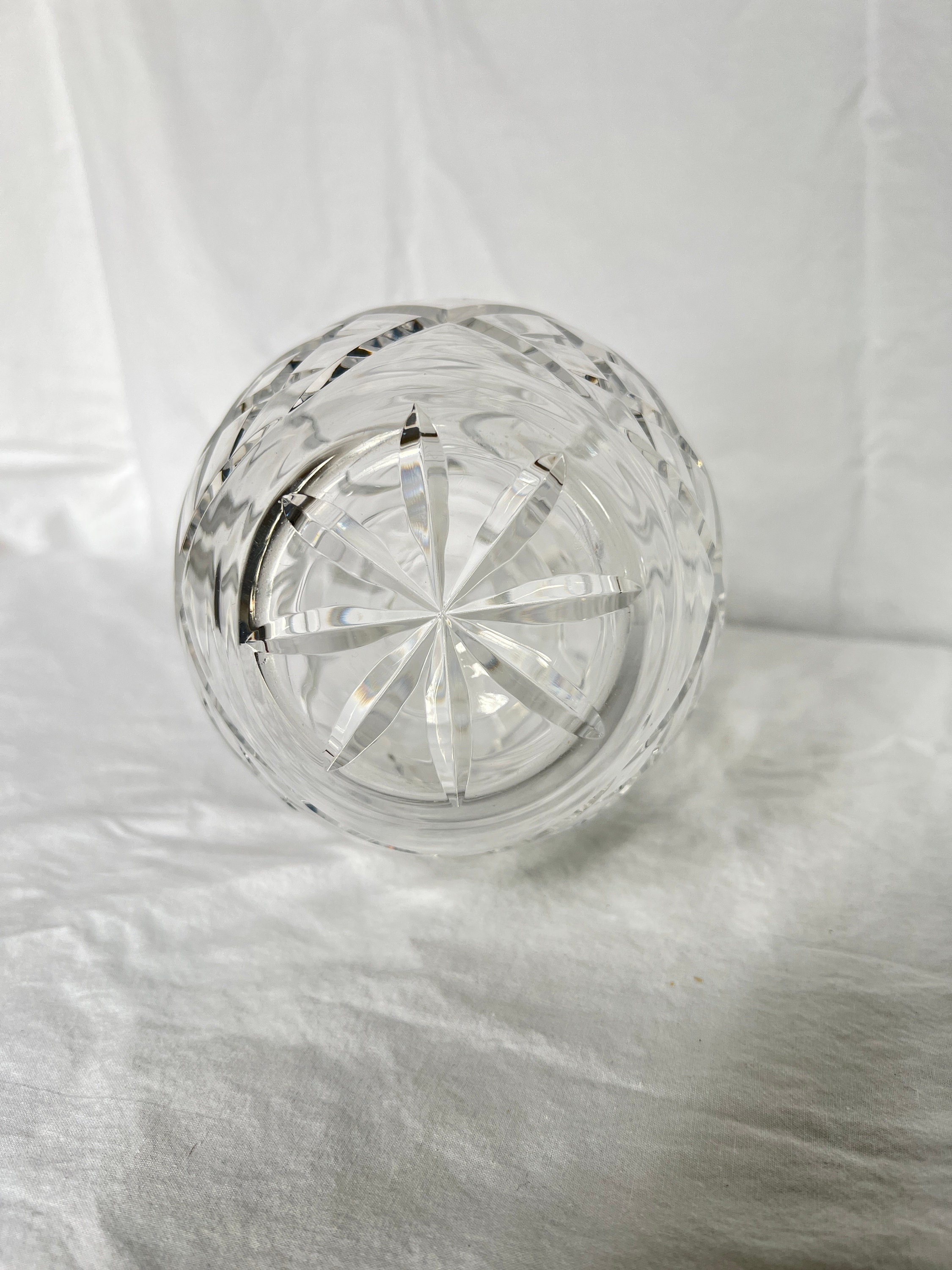 Vintage Hand Cut Crystal Vase, Bavarian German Lead Crystal Vase, Hand