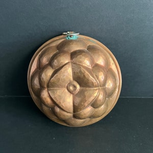 Antique French Hand Hammered Copper Mold, Vintage French Copper Kitchen Mold, Vintage French Copper Aspec Mold, Antique Copper Mold