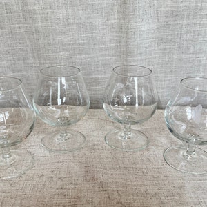 Vintage Princess House Heritage Crystal Glasses, Crystal Brandy Sniffers, Set of 4, Vintage Crystal Glasses, Vintage Princess House Stemware