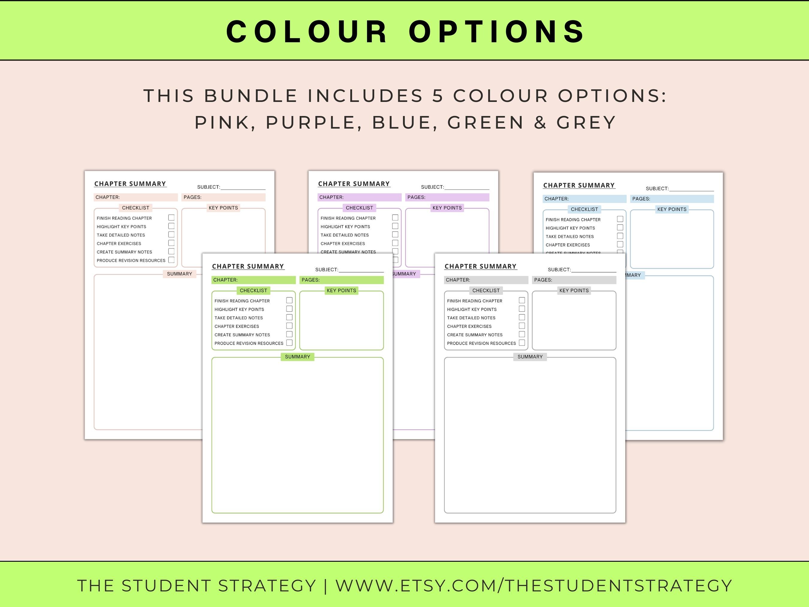 A4 Pdf Chapter Designs Chapter Summary Sheet & Note-taking Template | Printable Revision Sheet ...