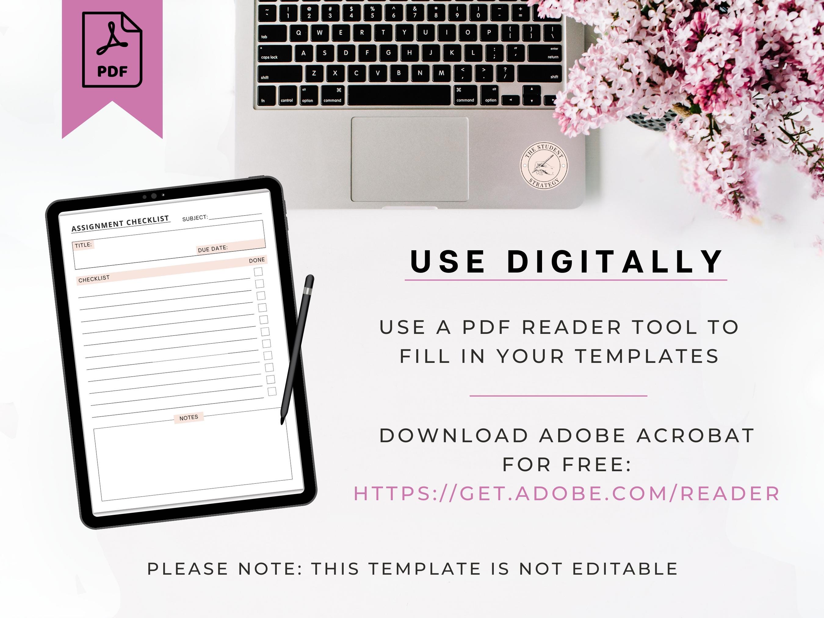 Simple Assignment Checklist for Students | Printable Assignment Planner