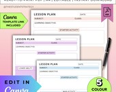 Simple Daily Lesson Plan Template for Teachers | Printable Daily Teacher Plan for Educators | Editable Canva Editable | A4 PDF