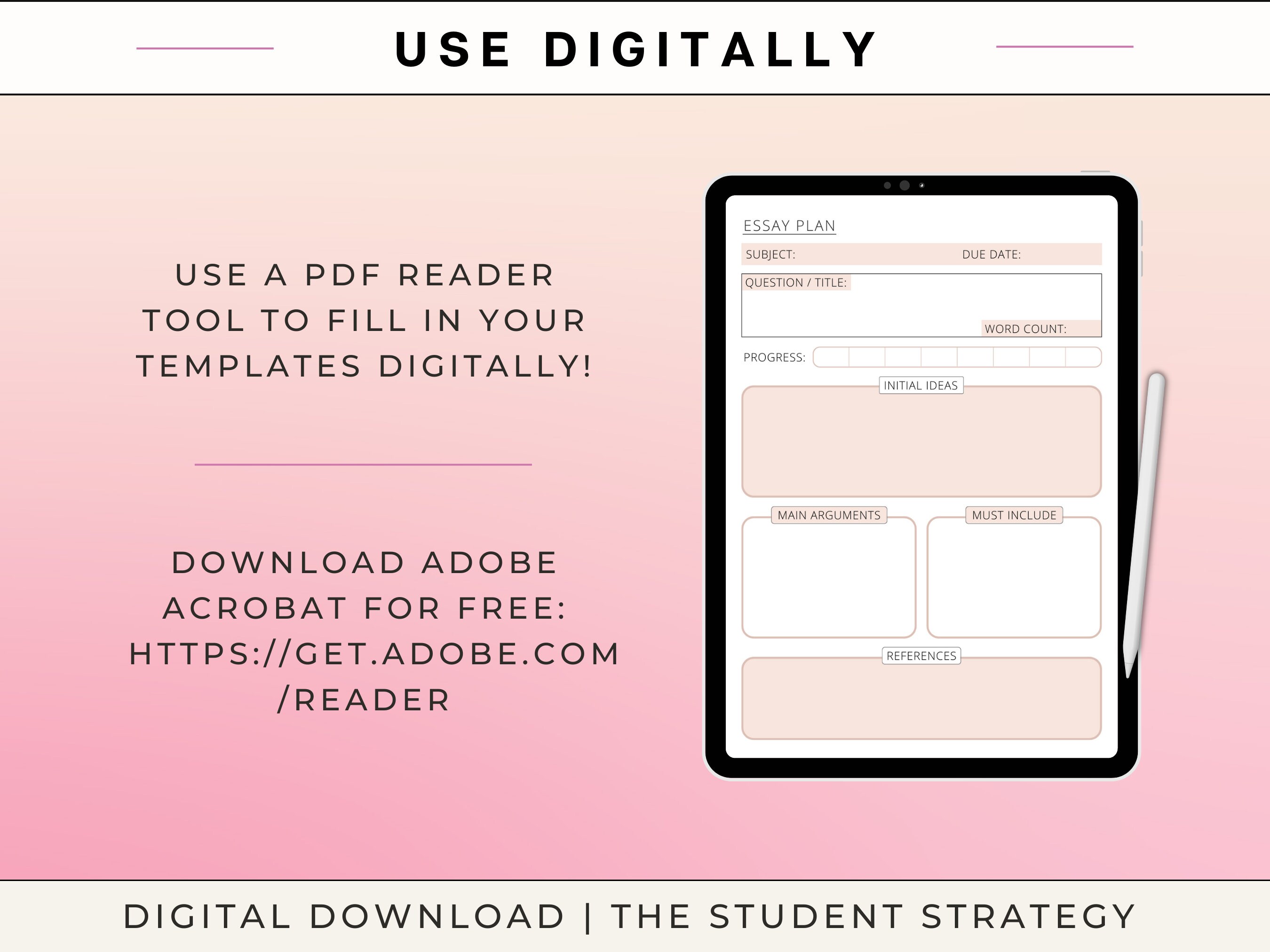 Simple Essay Planner & Checklist Printable Essay Writing Template for ...