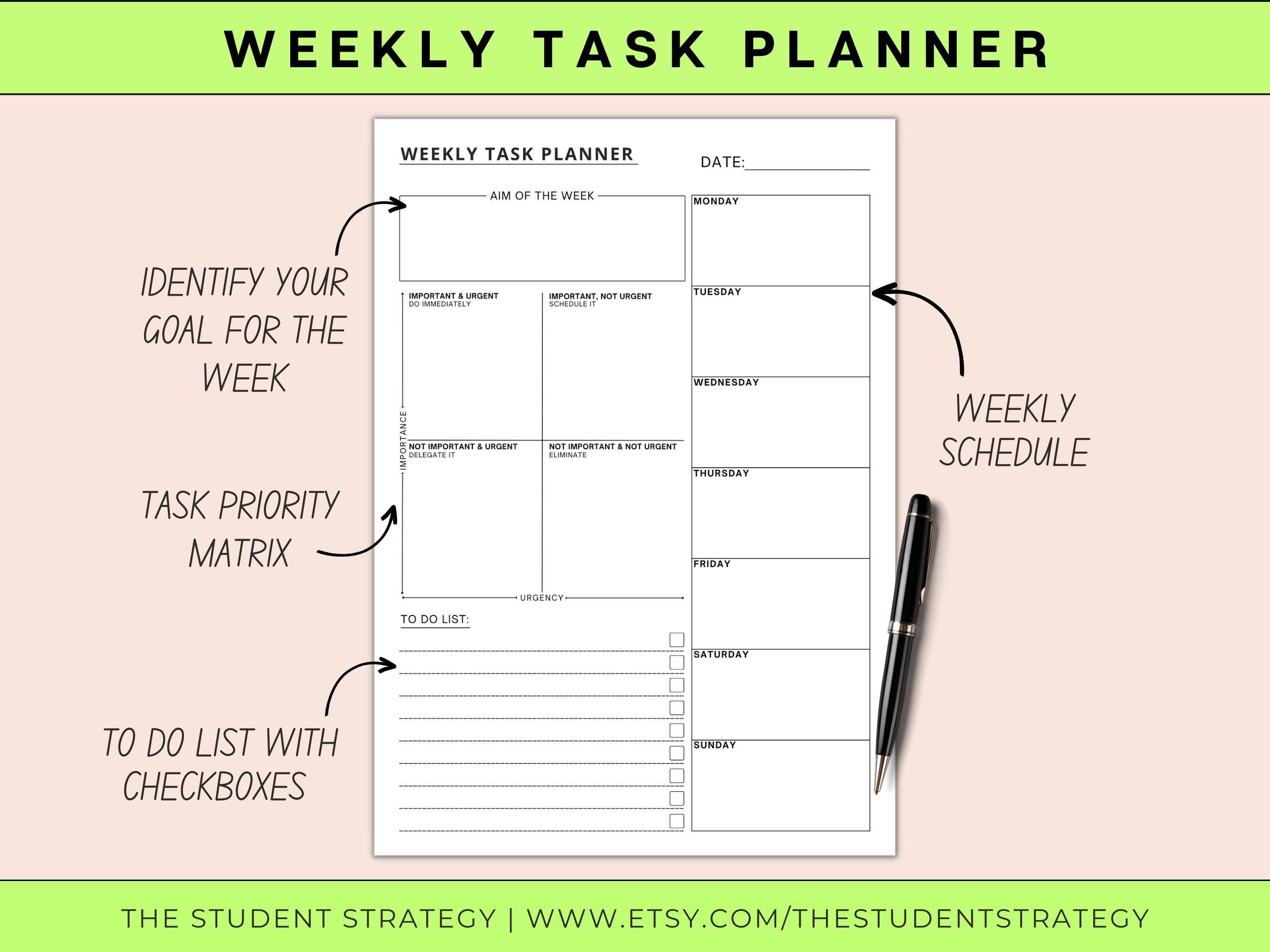 Task Priority Matrix Bundle | Eisenhower Matrix | Daily & Weekly ...