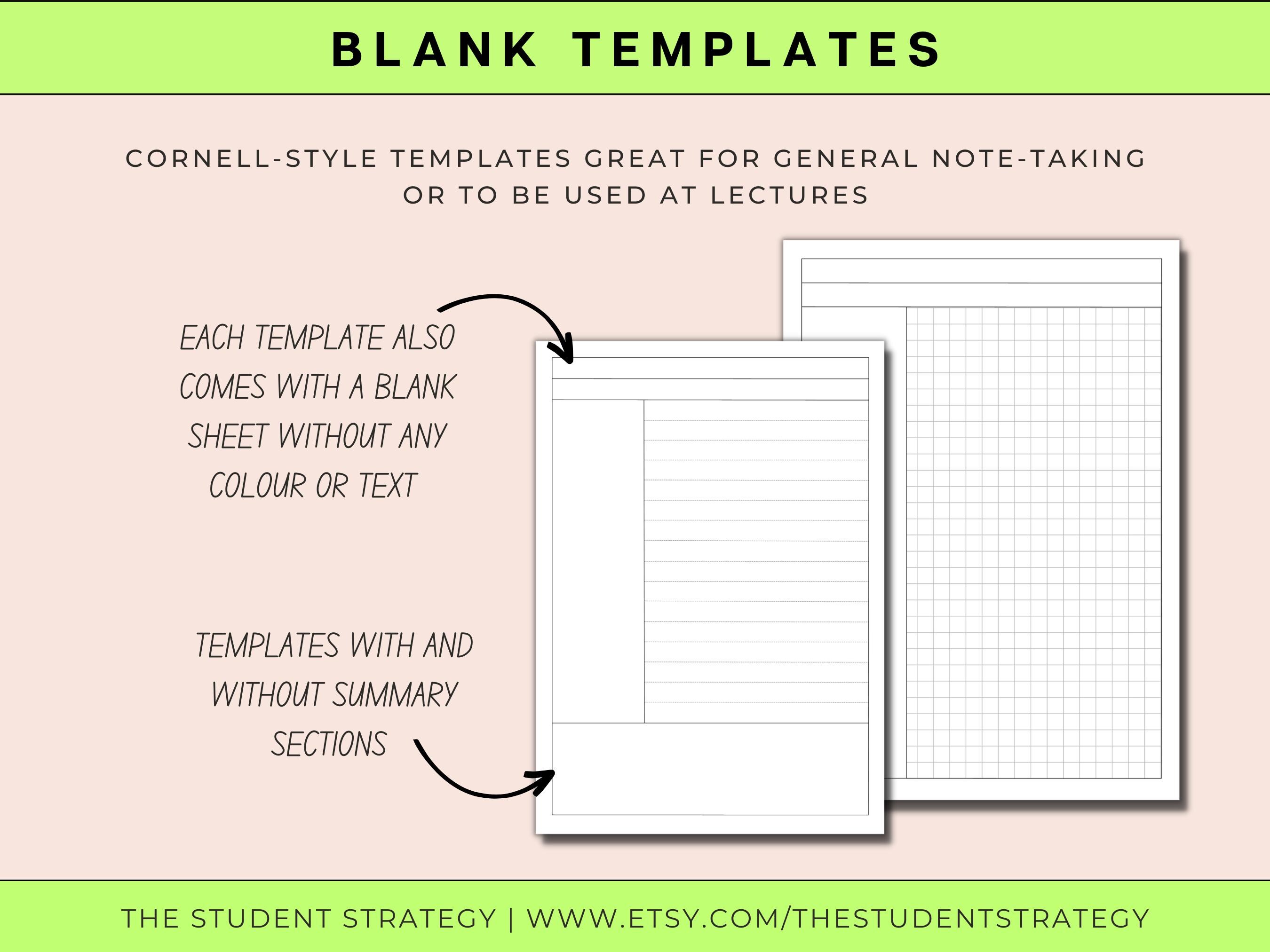 Cornell Notes Template | Lecture Notes | Cornell Method | Dot Grid ...