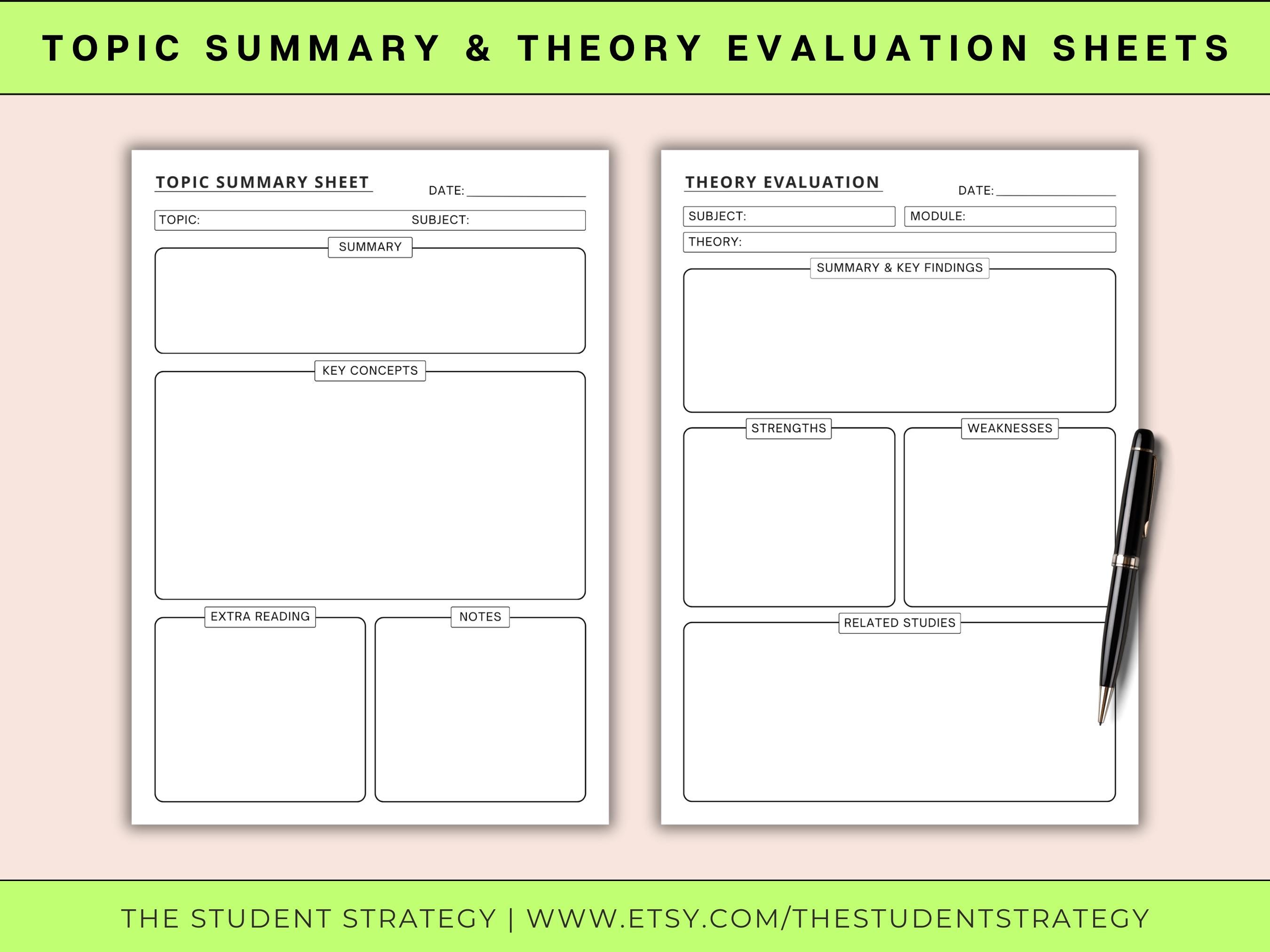 Revision Sheet Bundle | Revision Timetable & Checklist | Study Session ...