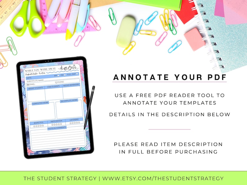 While You Were Away Substitute Teacher Notes | Substitute Teacher ...