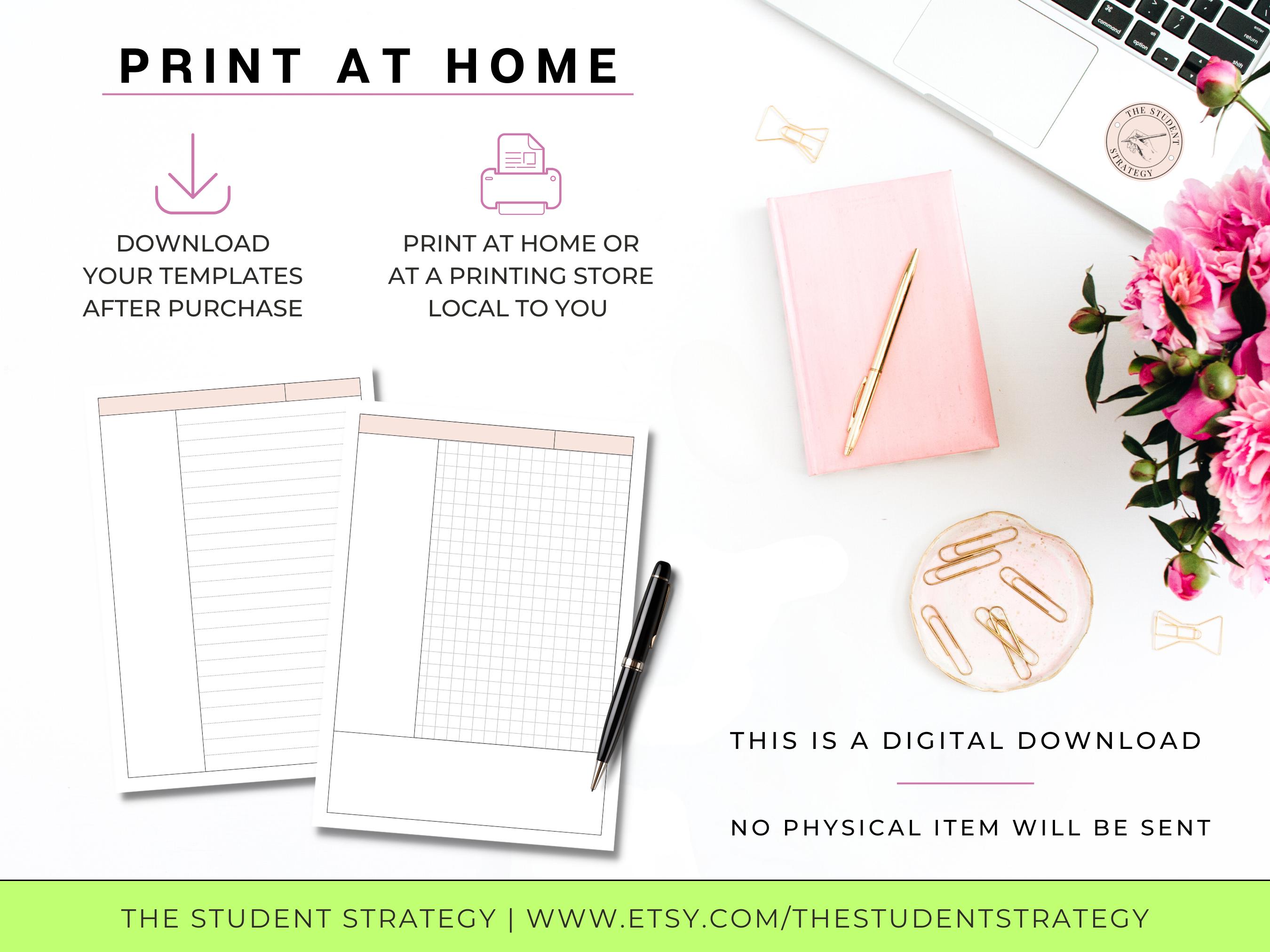 Cornell Method Student Note-taking Template | Printable Note Paper ...