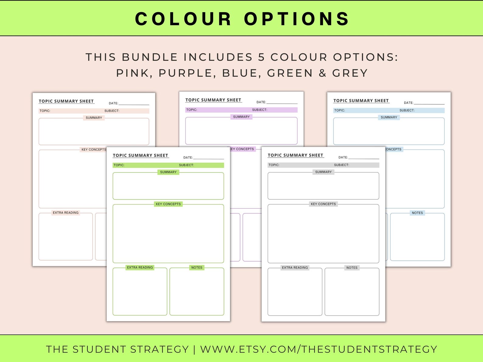 Topics Note Template Simple Topic Summary & Note-taking Template | Printable Revision Sheet ...