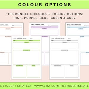 Simple Topic Summary & Note-taking Template | Printable Revision Sheet ...