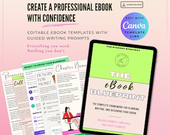 Bearbeitbare eBook-Canva-Vorlage – eBook-Vorlage zum Planen, Schreiben und Gestalten