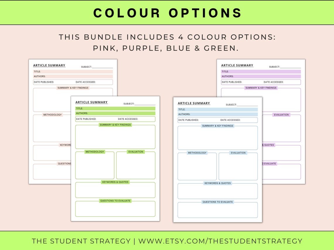 Summary Template Bundle for Students | Revision Sheets | Chapter ...