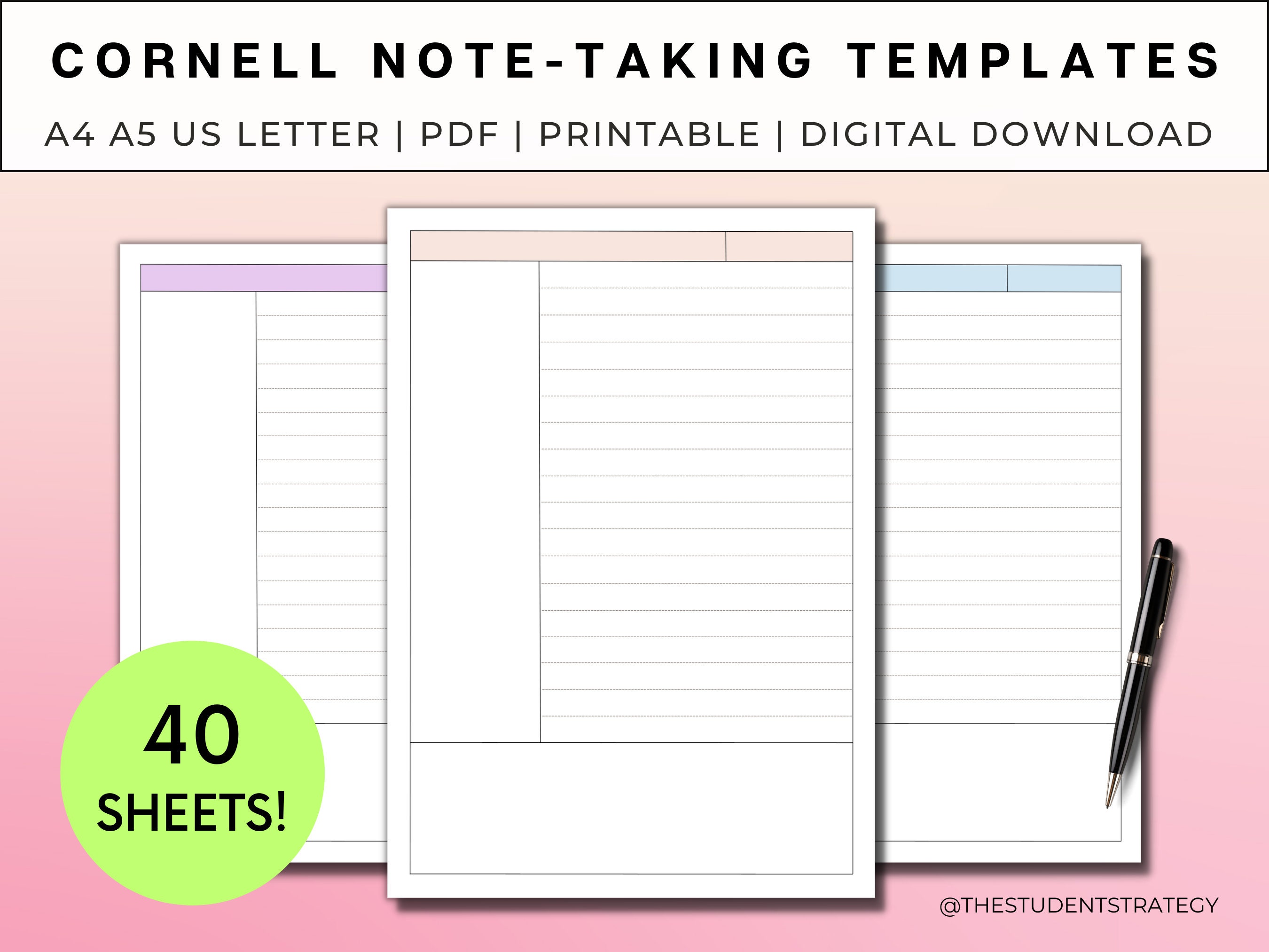 Note Taking Template, Online Note Taking