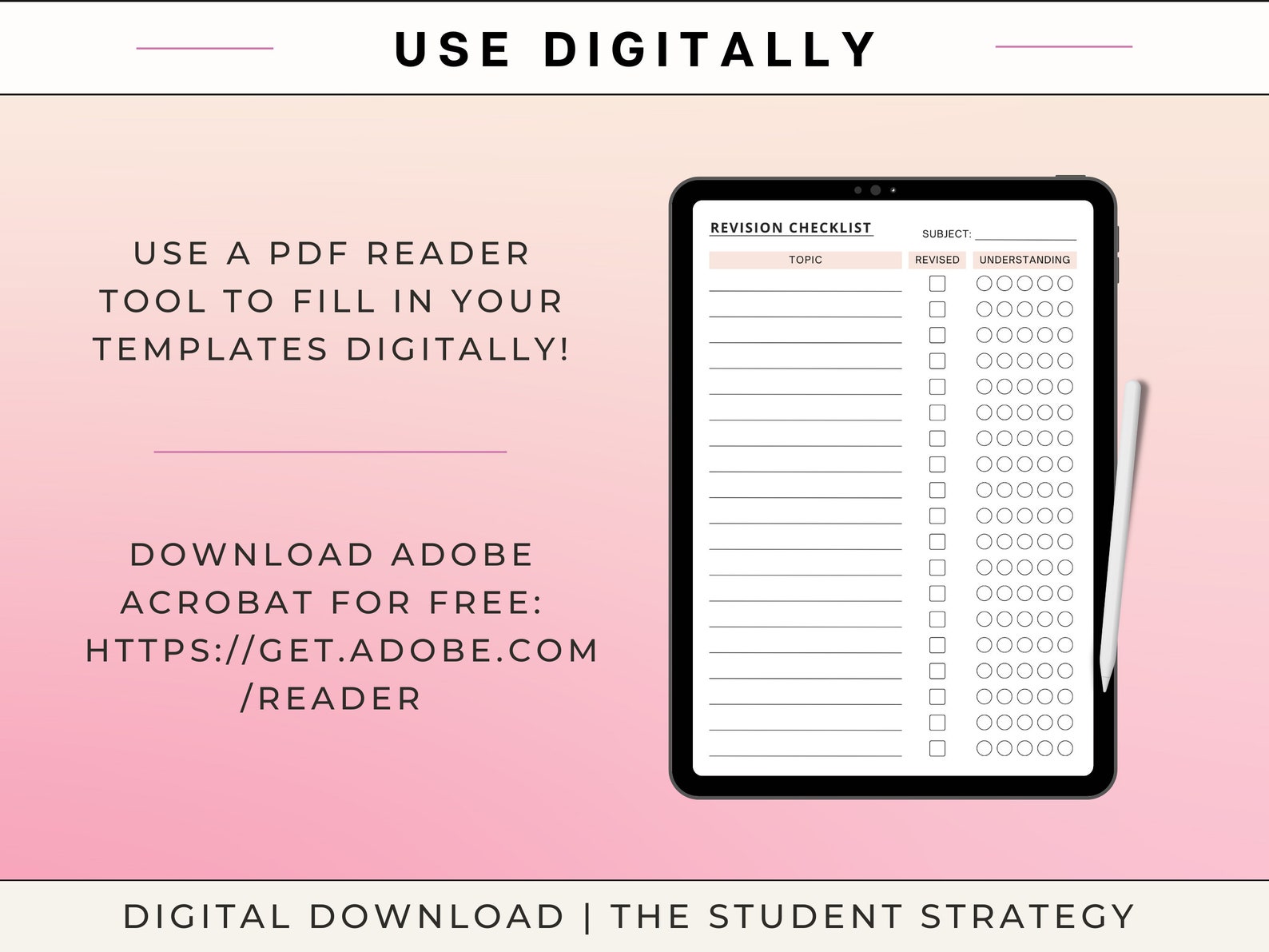 Simple Revision Checklist Printable Student Revision Plan Exam Prep A4 ...