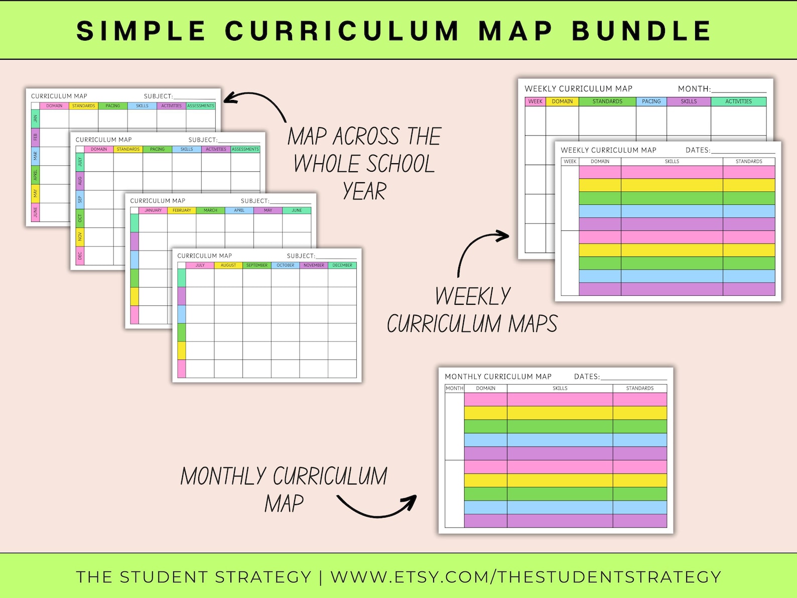 Simple Curriculum Map Template | Curriculum Mapping Bundle for Teachers ...
