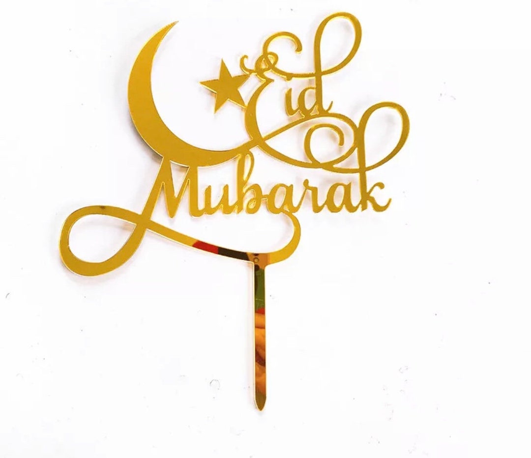 Gold Eid Cake Toppers Gold Eid Mubarak Cake Toppers Eid Etsy