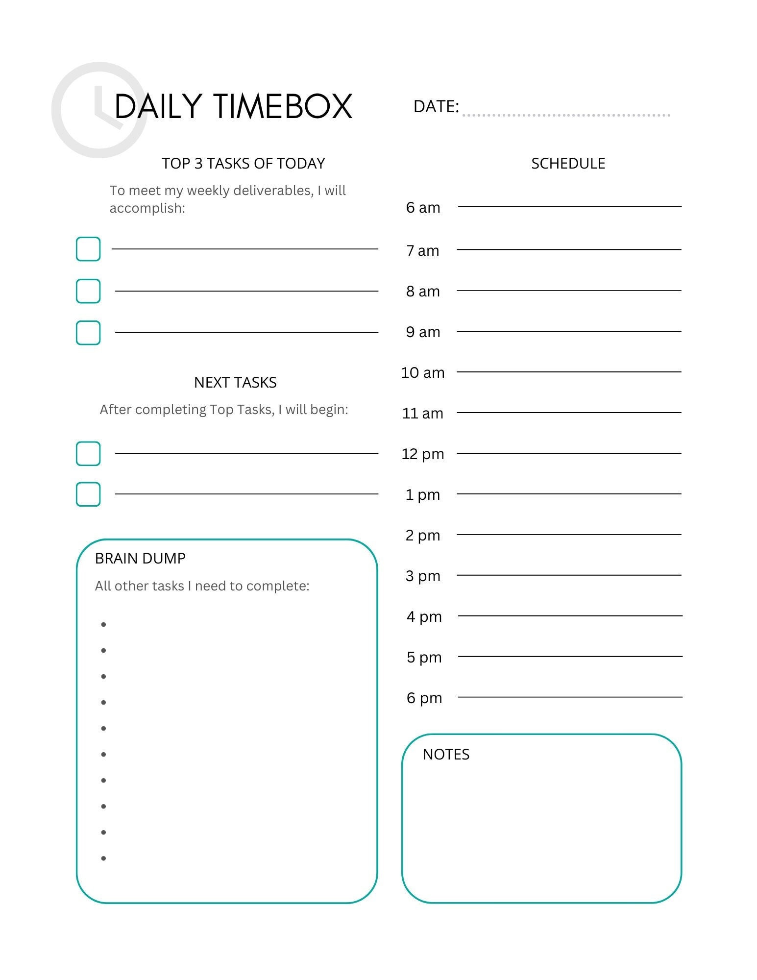 daily-timebox-planner-printable-pdf-template-to-do-list-etsy