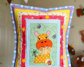 Hand Made Patch Work Pillow “ Baby Giraffe”