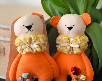 Hand Made Toy “Bunny&Bear Couple”