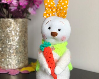 Hand Made Toy “Bunny with carrot”