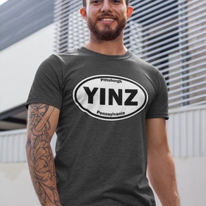 Pittsburgh Yinzer Yin Yang Funny Grey Gifts V-Neck T-Shirt for Sale by  rbaaronmattie