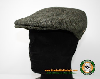 Irish Olive Wool Scally Cap | Classic Newsboy Flat Cap | Warm Winter Wool Hat | Traditional Irish Driving Cap | Men’s Heritage Style