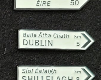 Ireland Road Sign Set of 3 Hat Pins for your Flat Cap or Scally Cap, Irish Road Signs, Irish, Ireland, St Patrick's Day, Irish Gifts for Him